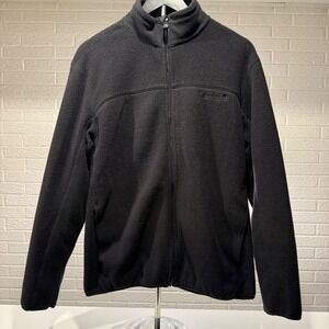 Timberland Mens‎ Fleece Jacket Black Full Zip Mock Neck Size M